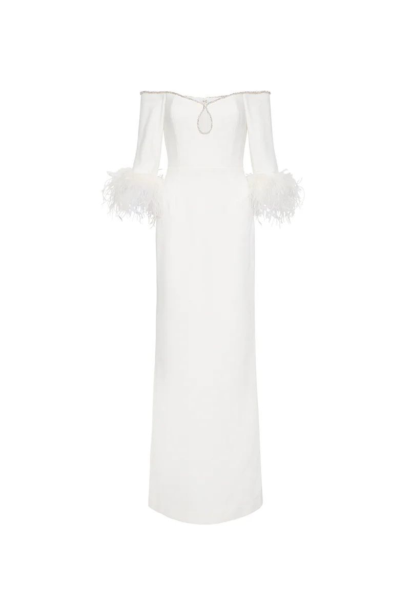 Plume Keyhole Gown